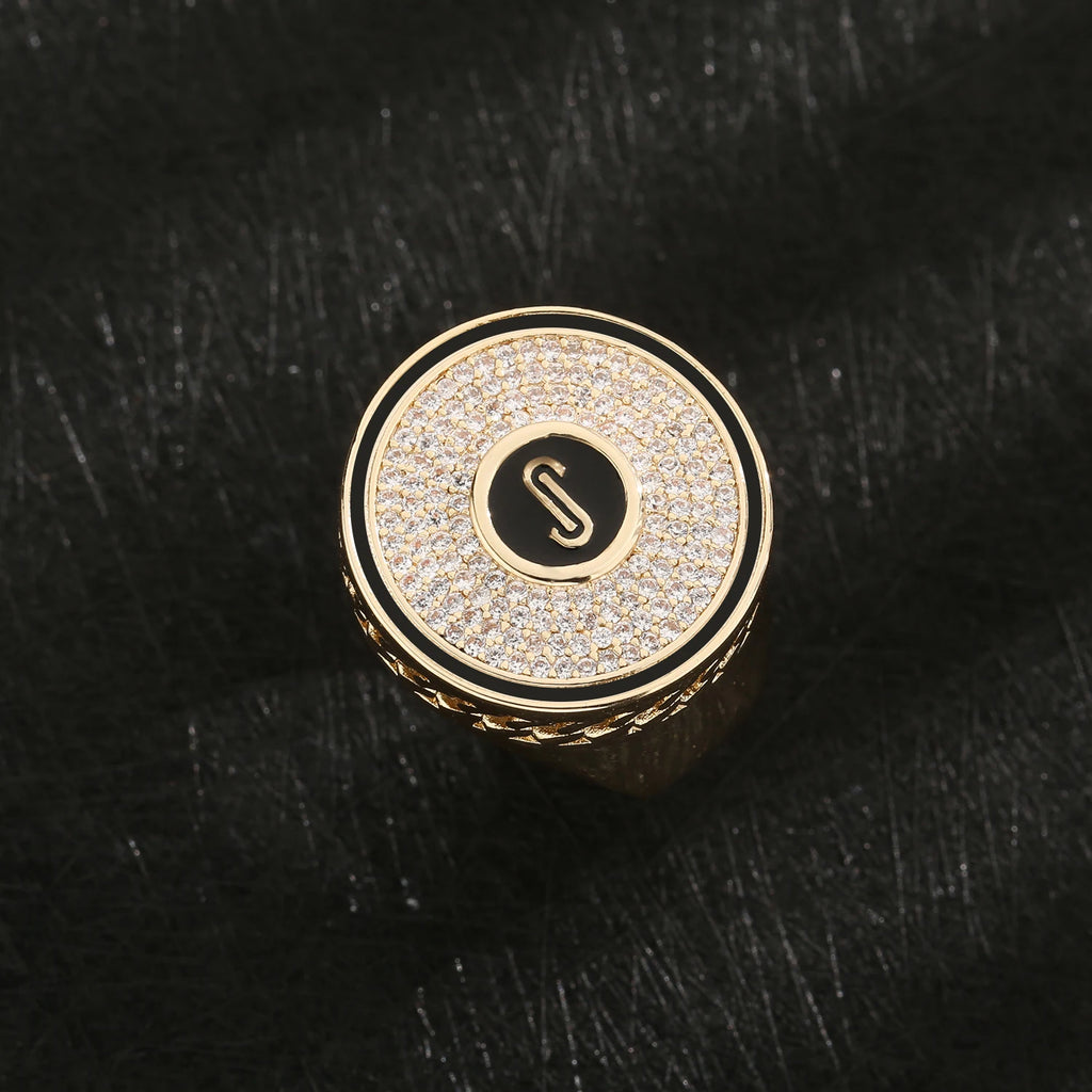 Round men's and women's rings size 7/8/9 fashionable and simple men's and women's business decorative jewelry